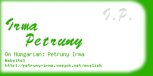 irma petruny business card